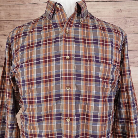 JOS A BANK TRAVELER'S COLLECTION PLAID BUTTON DOWN SHIRT MENS SIZE M MEDIUM - Picture 1 of 6